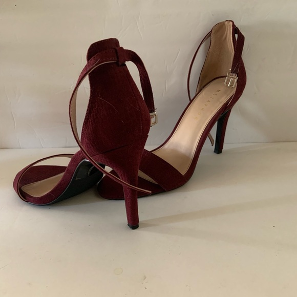 Metaphor Deep Red Strappy Heels - Picture 1 of 5